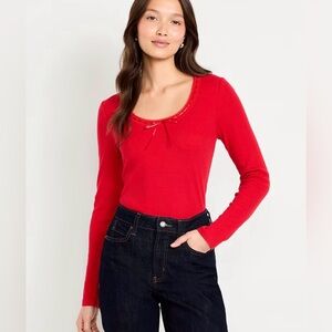 Old Navy•Scoop-Neck Long-Sleeve Ribbed Top•Size S•Worn 1X